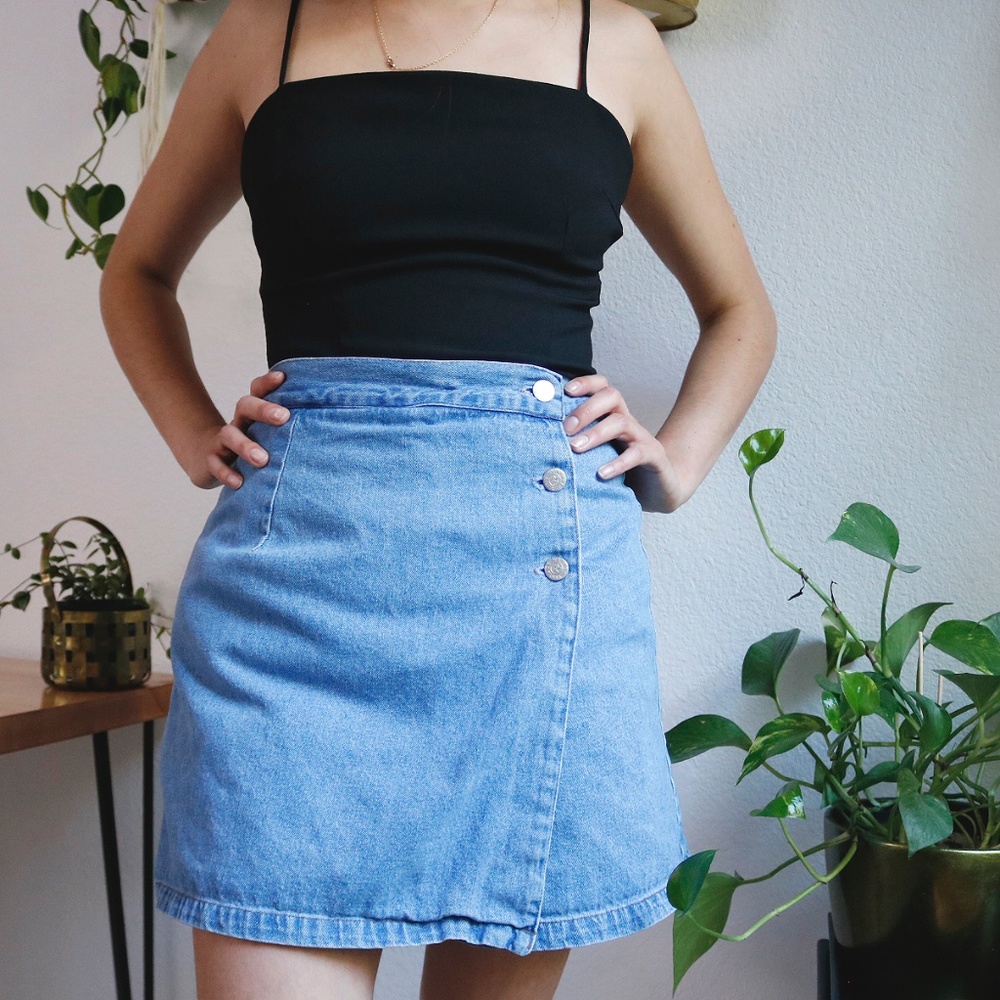 Vintage Blue Denim Skort